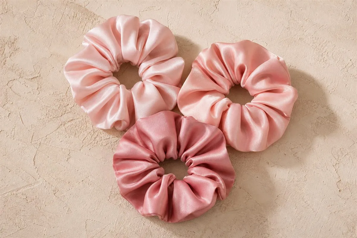 Silk Scrunchies, Set of 3
